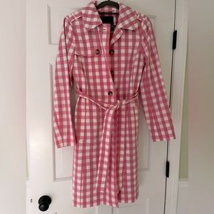 Pink Gingham trench coat